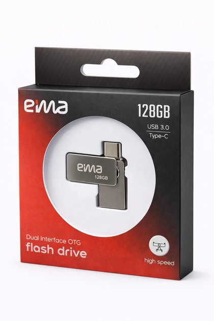eima 128GB Dual Interface USB Flash Bellek | USB 3.0 OTG DRİVE