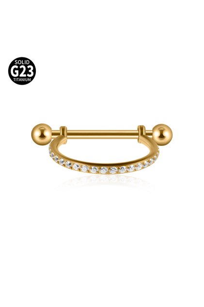 ID 12mm Gold Zircon 1PC ASTM F136 Titanium Ear Daith Rook Lobe Barbell Micro Zircon Hoop Earring Gol