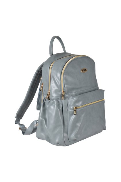 LEATHER MOMMY DIAPER BAG - Blue