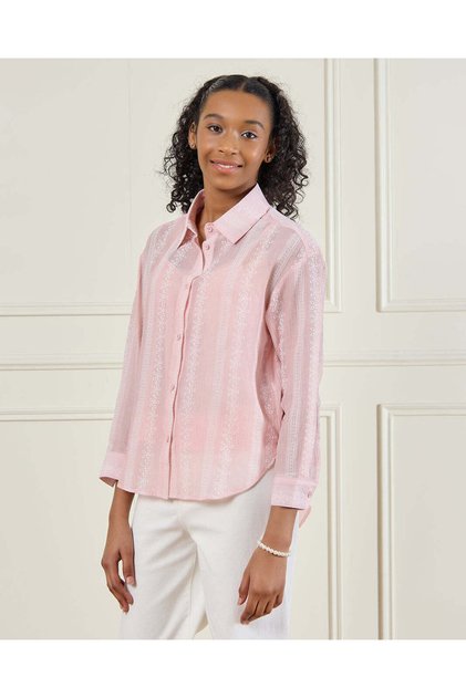 Senior Girls Pink Puff Print Shirts