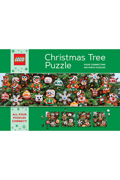 Puzzle Lego Brad de Crăciun: Patru puzzle-uri conectate de 100 de piese