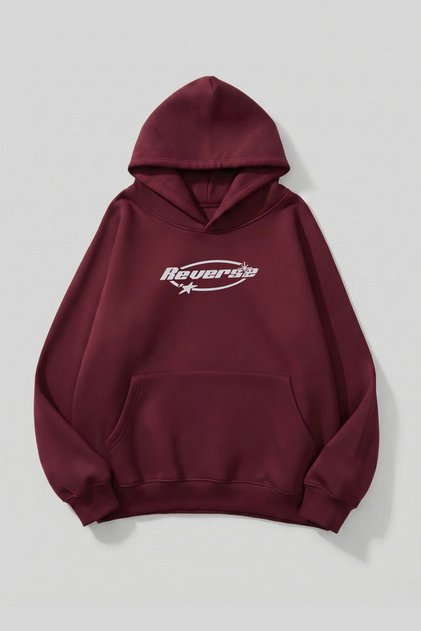 Unisex Soft Textured Reverse Digital Printed Design Oversized 3 Thread Hoodie Sweatshirt