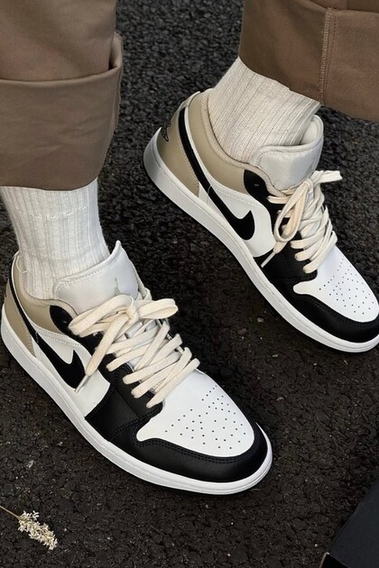 Nike Air Jordan 1 Low Leather Sneaker Hakiki Deri Erkek Spor