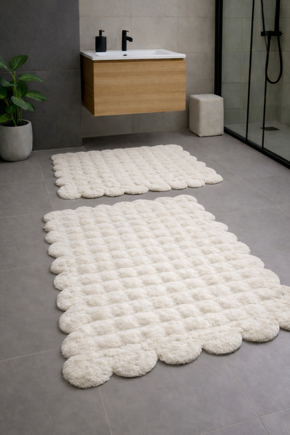 Buble modern dekoratif kaymaz taban Papatya şekilli dekoratif banyo klozet takımı 80x120-60x80 cm
