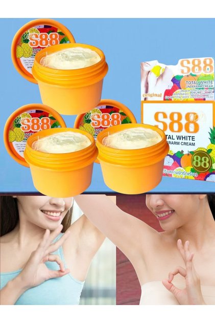 3 كريم إس 88 توتال وايت تفتيح تحت الإبط يساعد لتبييض الابط ويقلل من رائحة الجسم وينعم البشره 35 جرام