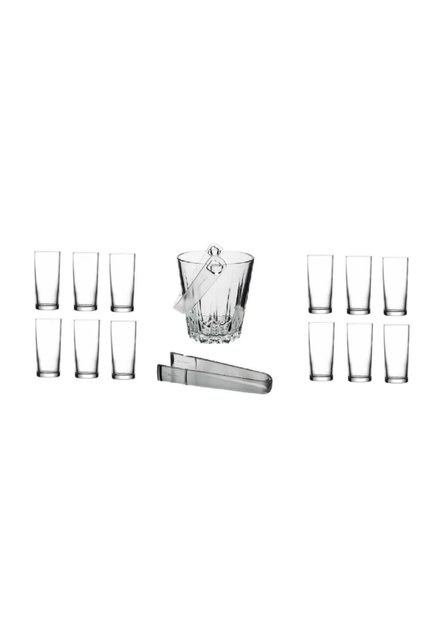 Paşabahçe Raki Glass and 14 Pieces. Raki Glass and Ice Bucket Set