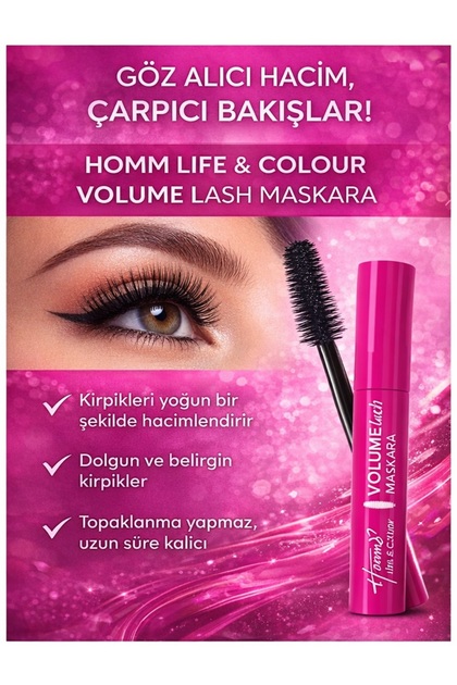 HOMM LİFE & COLOUR VOLUME LASH MASKARA