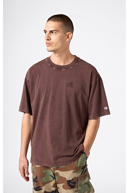 Champion 220273-KK001 SS Tee Siyah Yuvarlak Yaka Düz Erkek T-Shirt