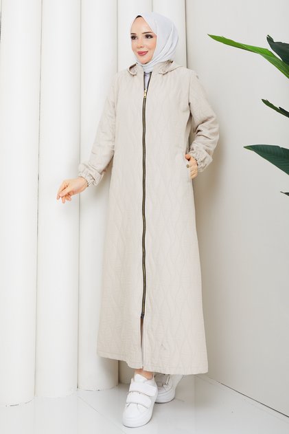 Women's Onion Patterned Tunnel-Crossed Full-Length Quilted Coat
