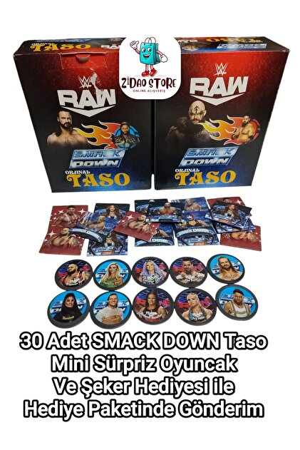 Emrah Gültekin SMACK DOWN Taso Seti 30 Adet Oyun Tasosu Hediye