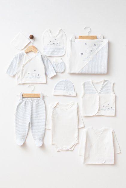 Baby Very Cute Bear 10-Piece Newborn Hospital Discharge Bodysuit Set Boxed Yk1200