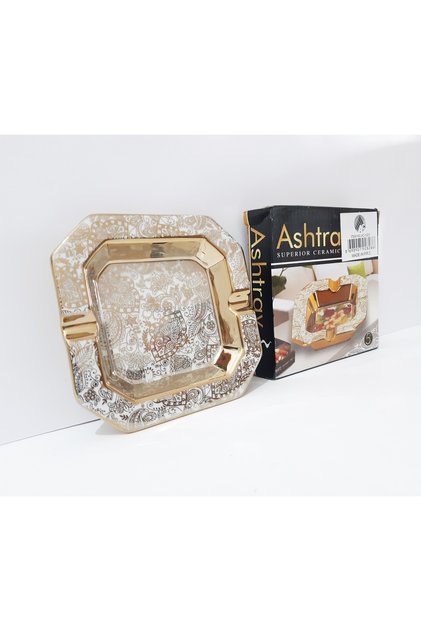 Ceramic Ashtray 13X13 cm Patterned Ceramic Ashtray