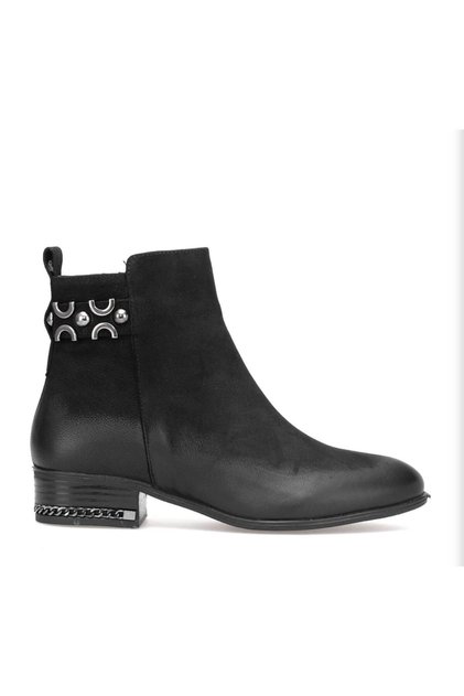 2152712K Women's Genuine Leather Short Heeled Casual Boots