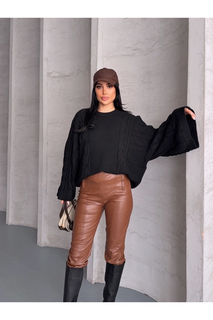 Hair Knitting Wide Sleeve Oversized Sweater
