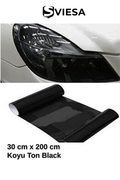 Headlight Stop Film Foil Coating 30Cmx200Cm Dark Tone Black