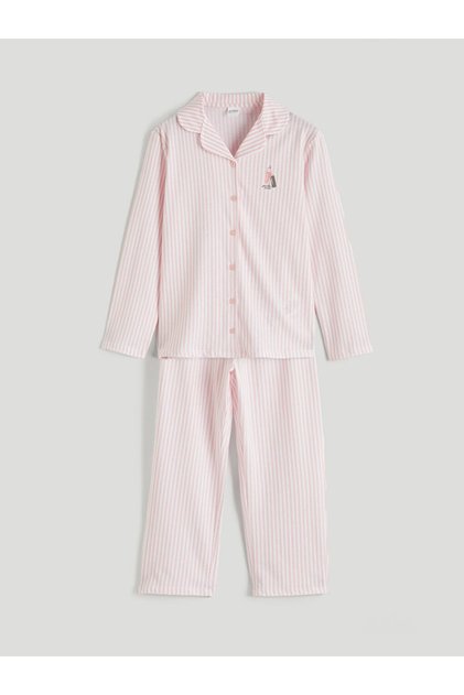 Sparkling Choices Shirt Roba Collar Girls' Pajama Set from Shining Store