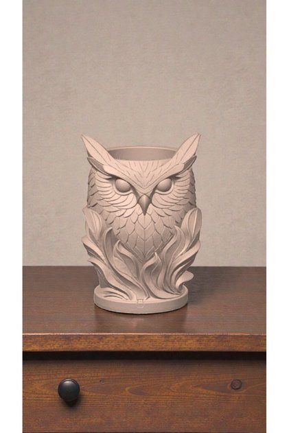 Decorative Owl Pen Holder | Desktop Pen Organizer | Stylish Office & Home Accessory