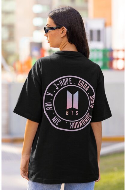 Bts J-Hope Suga Jimin Jungkook Back Printed Unisex Oversized Music Group T-Shirt