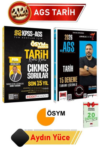 İndeks Akademi 2026 KPSS AGS Tarih Çıkmış Sorular Aydın Yüce+Yargı