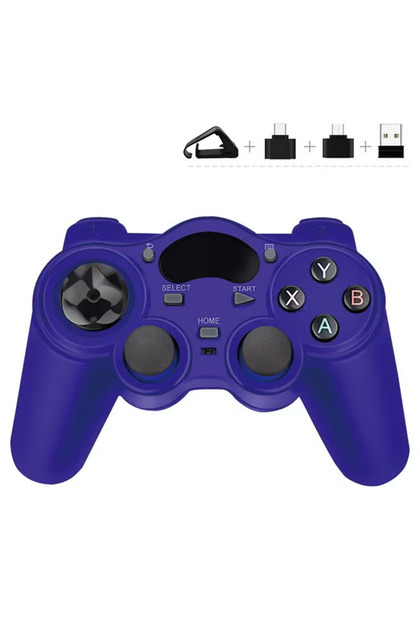 USB Wireless Gaming Controller Gamepad for PC/Laptop Computer [Blue]