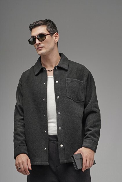 Regular Fit Single Pocket Men's Plush Shirt