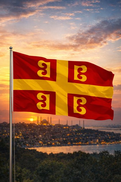 Bizans Bayrağı İmparatorluk Sancağı Set 50x75cm