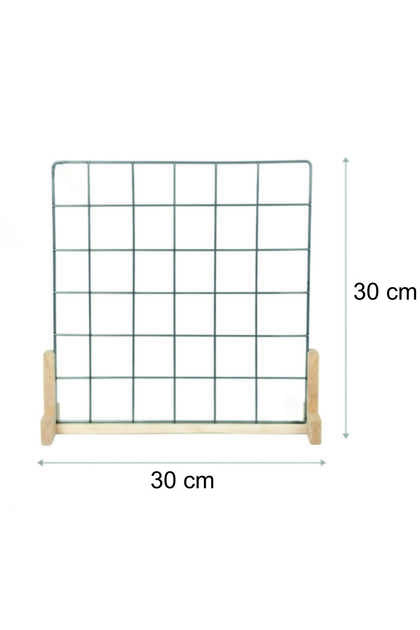 Desktop Note Holder Organizer Wire Board with Wooden Legs 30X30 cm