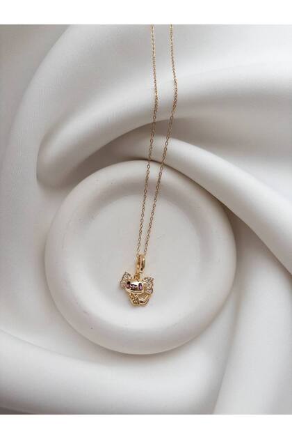 Steel Chain Necklace - Cat Figured Necklace - Steel Necklace - Steel Chain Cat Figured Necklace