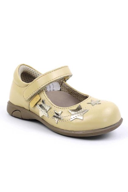 Pantofi usori , de copii , decorati cu stelute , cu talpa din cauciuc 3222-BEJ/G