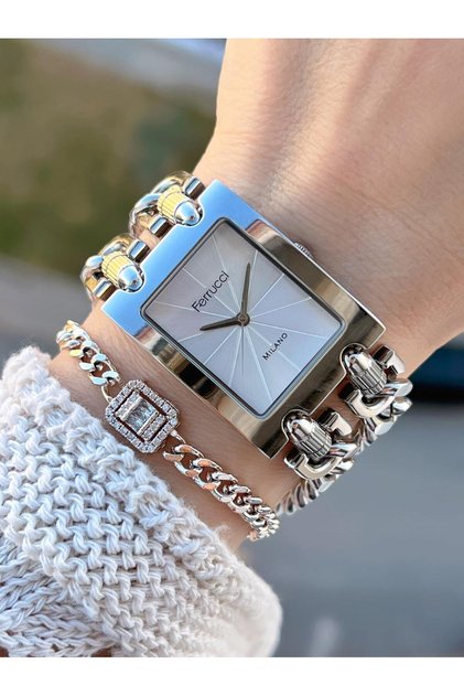 Chain Design 2 Years Warranty 3 Atm Water Resistant Women's Wristwatch+Bracelet Z.03649.7