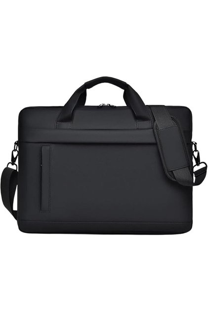 Laptop Bag for Men, Black Sleek Laptop Bag with 6 Pockets, Messenger Shoulder Bag, Laptop Sleeve, La