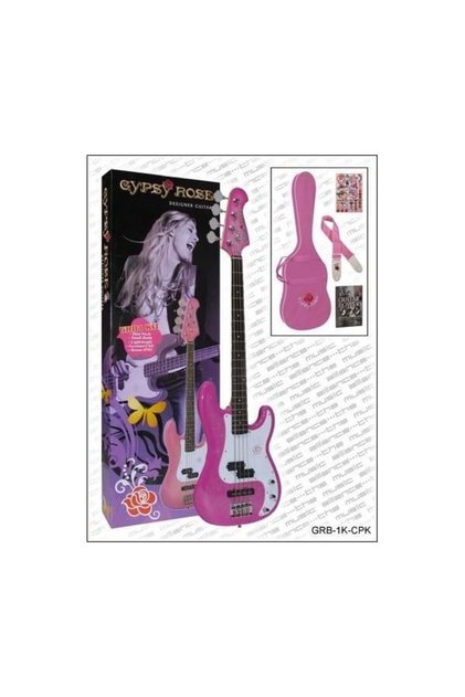 Gypsy Rose GRB1KCPK Bas Gitar Seti (Pembe) | PJ Manyetik - Kısa Skala (Rahat) -