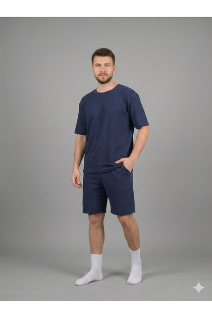 Stretch Fabric Jersey Capri Pocketed Unisex Pajama Set