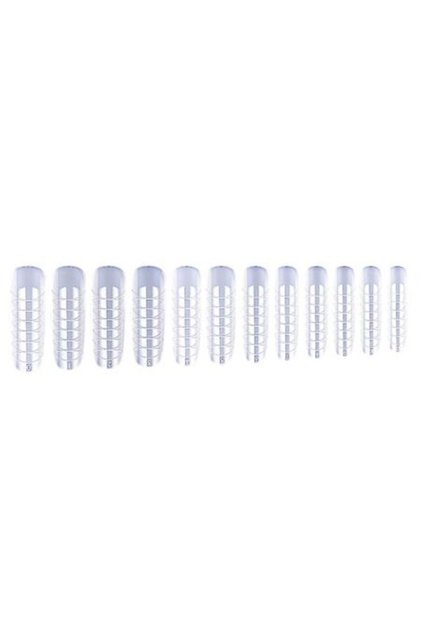 Tipsuri polygel smart refolosibile, transparente, set 120 buc, gradate, 12 marimi diferite