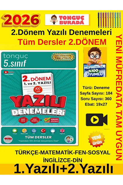Tonguç Yayınları 2025-2026 Müfredat 5.Sınıf 2.Dönem Yazılı