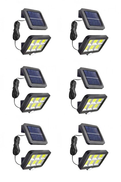 Set de 6 lămpi solare LED 250W cu senzor de mișcare, 6 COB, telecomandă - Iluminat exterior