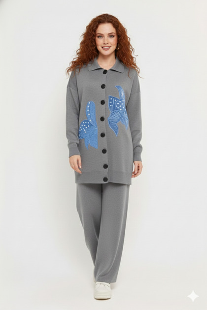 Women's Two-Piece Modest Set Winter Piqué