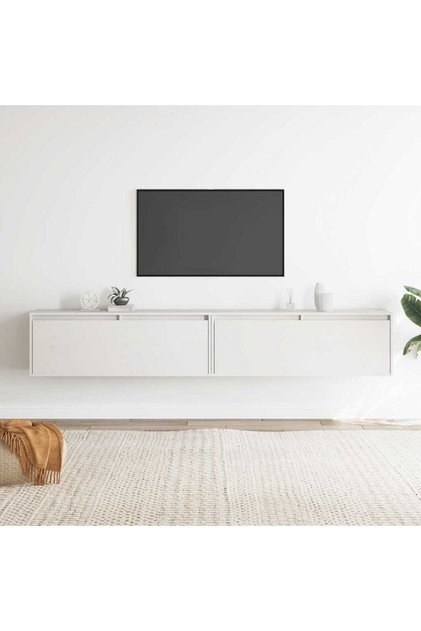 Wall Cabinets 2 pcs White 100x30x35 cm Solid Wood Pine