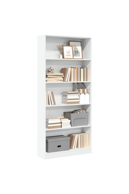 Bookcase White 80x24x176 cm Engineered Wood