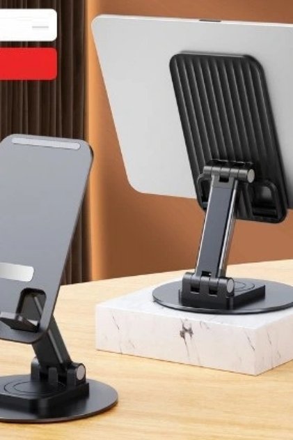 AVEO 1 ADET Katlanabilir Telefon ve Tablet Tutucu Stand | 360° Döner Ayarlanabilir Masaüstü