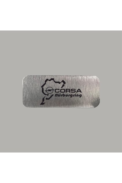Opel Corsa Nurburgring Metal Etiket 3x7 cm Arkası Yapışkanlı