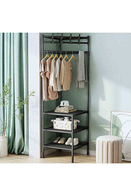 Mobilier de Intrare cu Cuier & Dulap pentru Pantofi Negru 180x40x40cm
