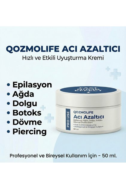 QOZMOLİFE Acı Azaltıcı Epilasyon Ağda Dolgu Botoks Dövme öncesi