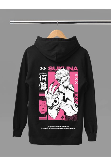 Ryomen Sukuna from Jujutsu Kaisen Printed 3-Ply Quality Hooded Anime Sweatshirt