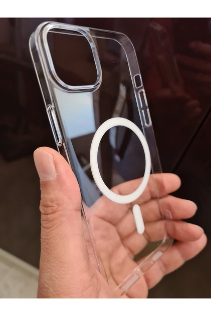 iPhone 15 MagSafe Uyumlu Sararmaz Sert PC Kılıf | Ultra İnce Hafif | Kristal Şeffaf Mika Arka Kapak