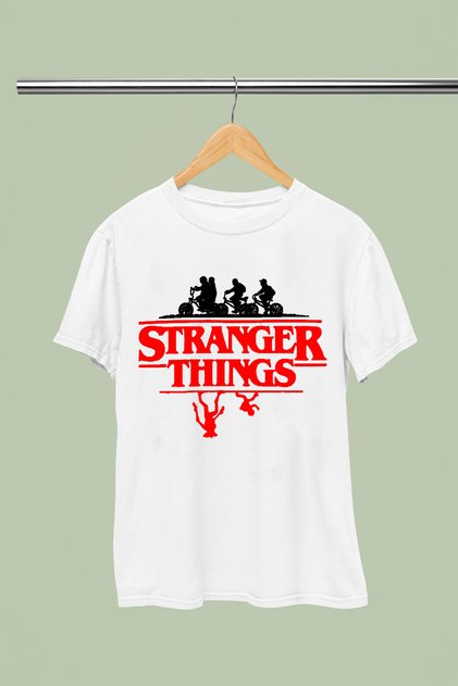 STRANGER THINGS T-SHIRT SA KRATKIM RUKAVIMA IŠTISKANIM NA PAMUKU ZA MLADE I DECU