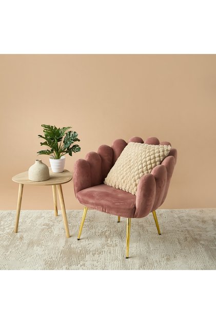 Honey Comb Faux Fur Textured Filled Cushion - 45x45 cm
