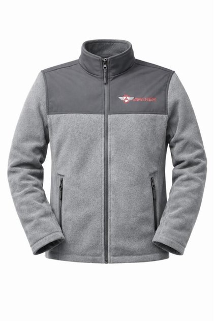 Jachetă din fleece cu logo, cu finisaj, potrivită pentru utilizare în aer liber, zilnică și pe vreme rece