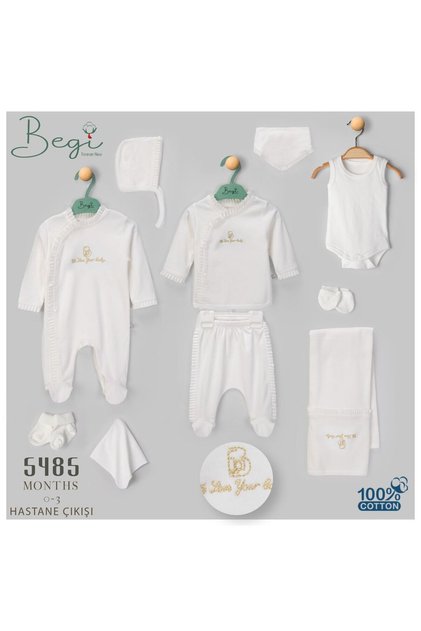 10 Piece Combed Cotton Newborn Baby Girl Boy Hospital Discharge Set