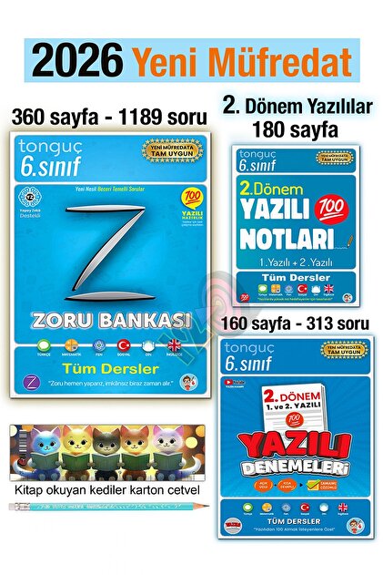 Tonguç Yayınları 6. Sınıf Zoru Bankası Tüm Dersler 2. Dönem Yazılı